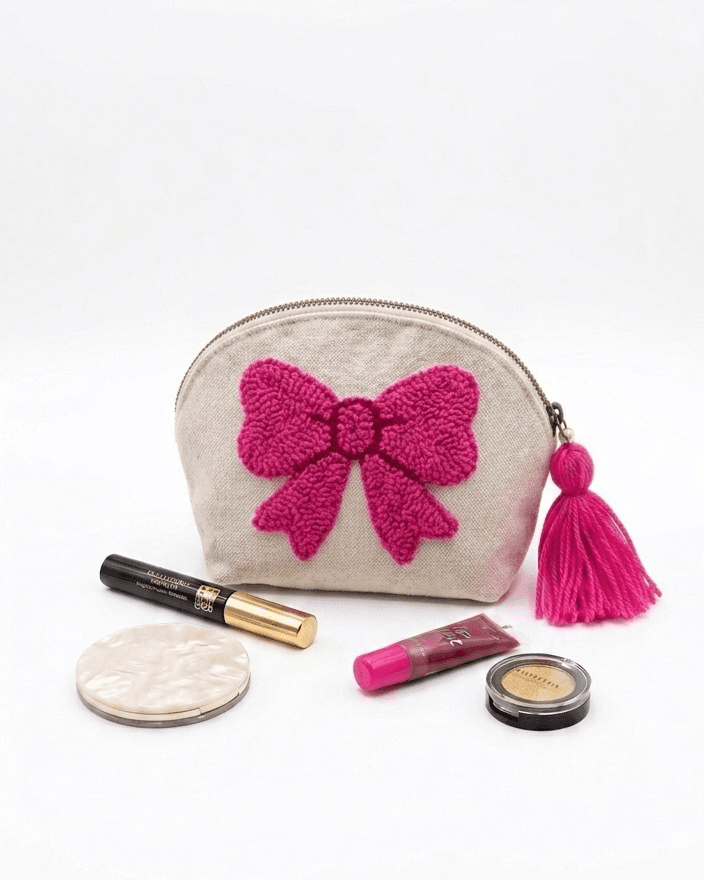 Bow makeup bag