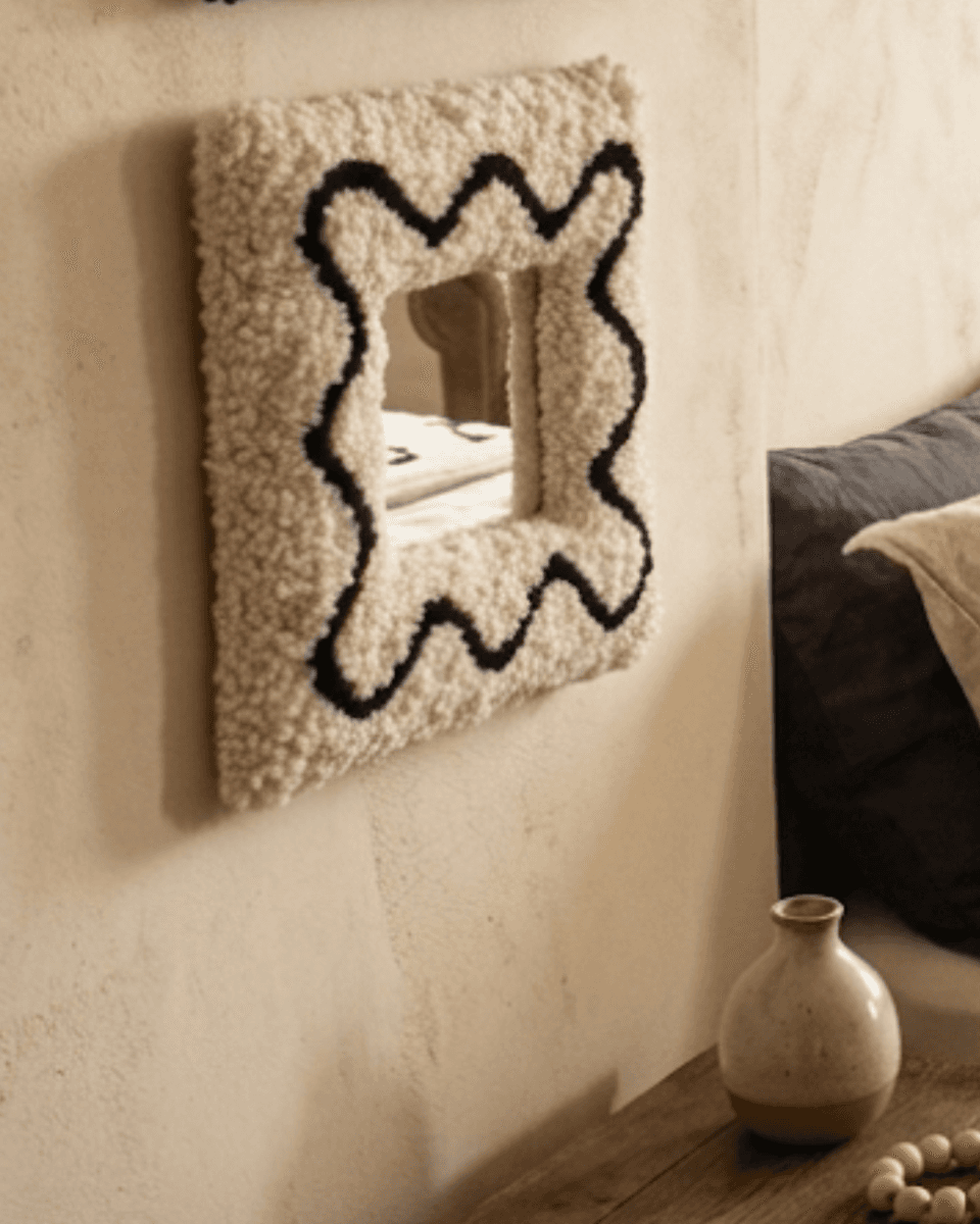 Bubble mirror in offwhite