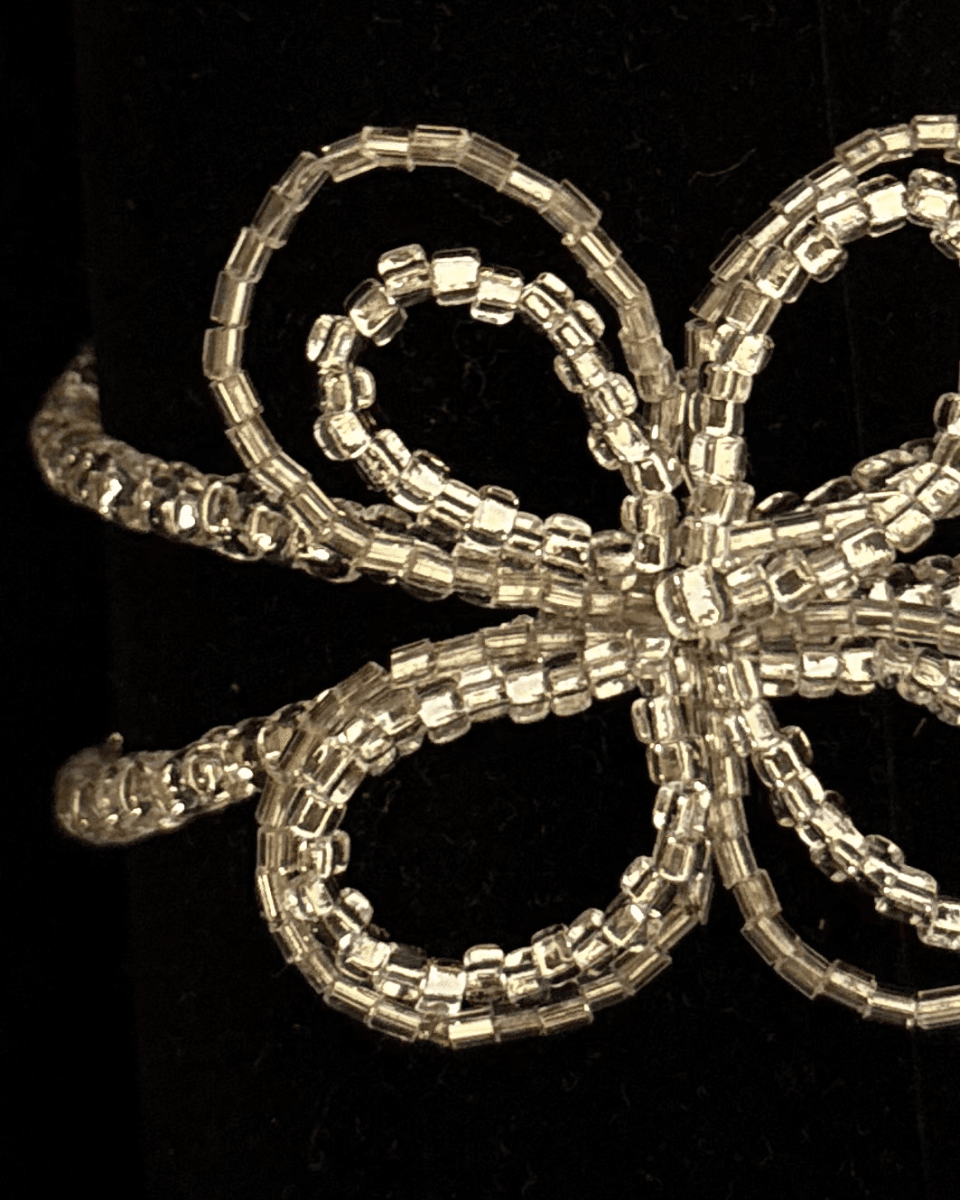 Double beaded bracelet in silver color